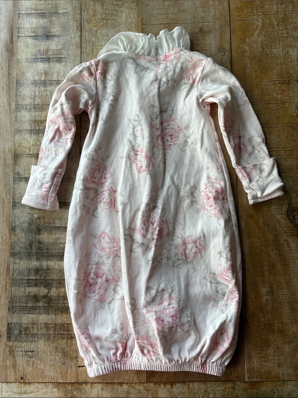NWOT Edgehill Collection Girls Pink Floral Gown 0-6m